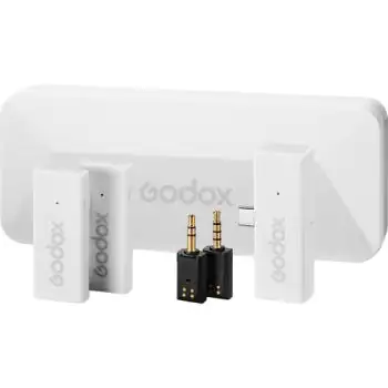 Godox MoveLink Mini UC 2-Person Wireless Microphone System for Cameras & Mobile Devices (2.4 GHz, Cloud White)