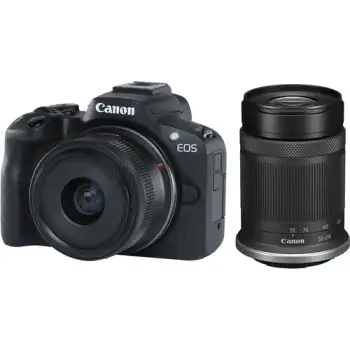 Canon EOS R50 Mirrorless Camera, Black + RF-S 18-45mm IS STM Lens + RF-S 55-210mm IS STM Lens