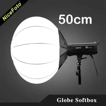 NiceFoto 50 cm Collapsible Sphere Softbox Paper Lantern Ball Shape Globe Diffuser, White/Black