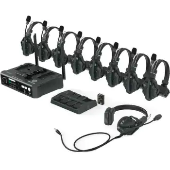 Hollyland Solidcom C1-HUB8S Full-Duplex Wireless DECT Intercom System with 8 Headsets and HUB Base (1.9 GHz)