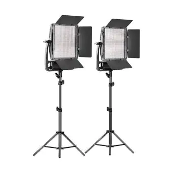 GVM 2 Packs Dimmable Bi-color S900D LED Video Light and Stand Lighting Kit, Black