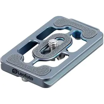 Leofoto NP-65T (Blue) Titanium NP Series QR Thickness Plate with Wide D Stainless Steel Screw/Arca-Swiss Dovetail