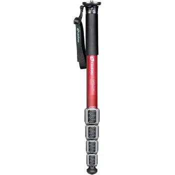 Leofoto MPQ-325C 5-Section Carbon Fiber Sea Monopod with Case/Features Updated Sand/Water-Proof Leg Locking System (Red)