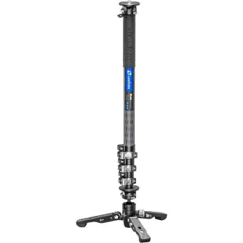 Leofot MV-324CL Long Carbon Fiber Flip Lock Pro Video Camera Monopod with Tripod Stand Max Load 22lb, Height: 1800mm