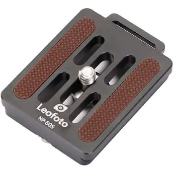 Leofoto NP-50S 50mm Lens / Camera QR Plate w Strap Boss Arca / RRS Lever Clamp Compatible