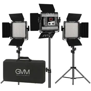 GVM 560AS Bi-Color LED Studio Video 3-Panel Light Kit
