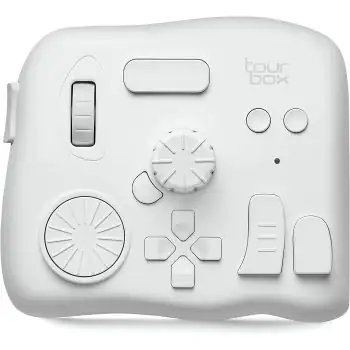 TourBox Elite, Video Photo Editing Controller, Bluetooth 5.0 Customized Shortcut Keyboard - White