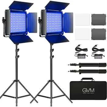 GVM RGB LED Studio Video Bi-Color 2-Panel Light Kit
