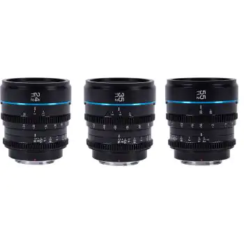 SIRUI Night Walker T1.2 Cine Lens Set, 24mm, 35mm, 55mm, Large Aperture Manual Focus Lens (MS-3SEB, E Mount, Black)