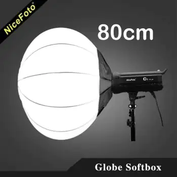 NiceFoto 80 Cm Collapsible Sphere Softbox Paper Lantern Ball Shape Globe Diffuser, White/Black