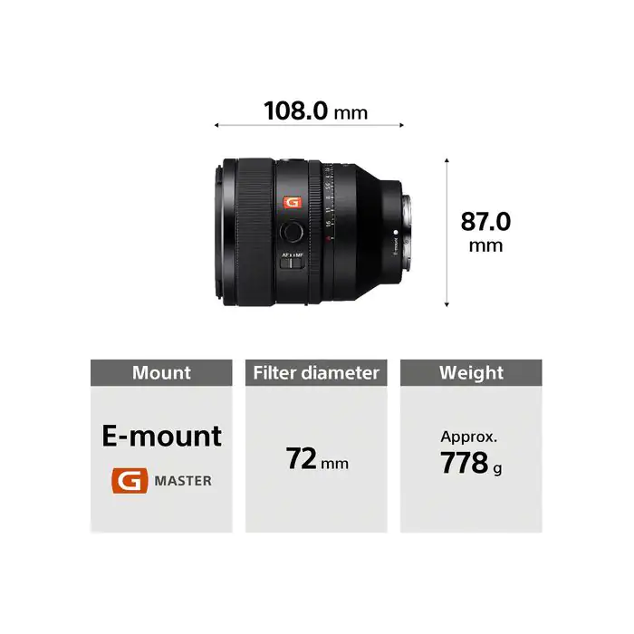 Sony SEL50F12GM FE 50mm f/1.2 GM Lens (Sony E)